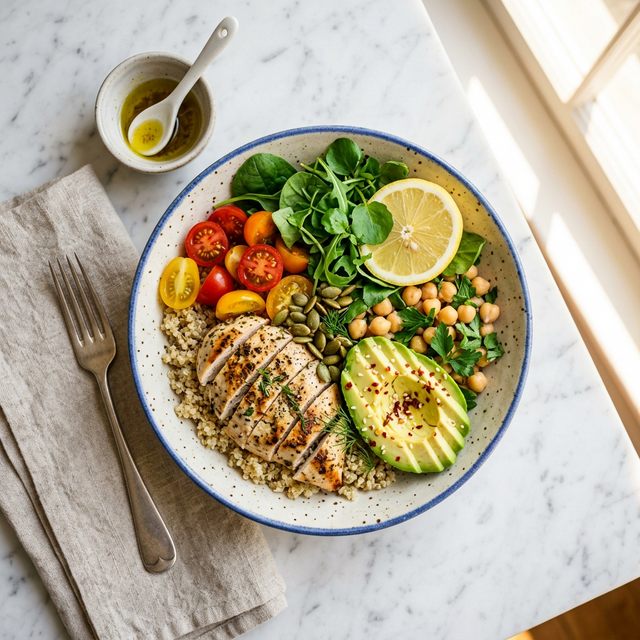 Colourful healthy meal bowl